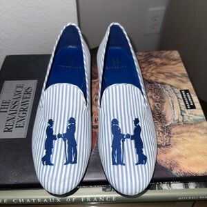 Blue Striped Men's Loafers